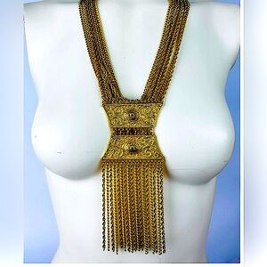 Vintage Goldette Egytian Revival Pendant Necklace
